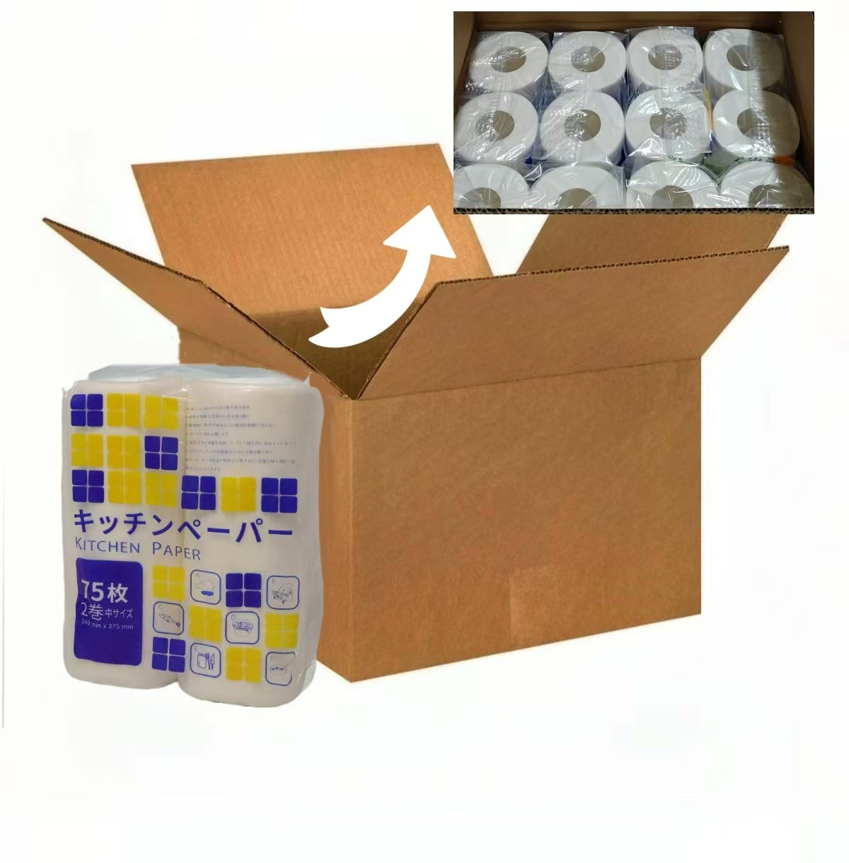 Fumo High Quality Kitchen Paper Oil Water Absorption Roll Towels Tissue