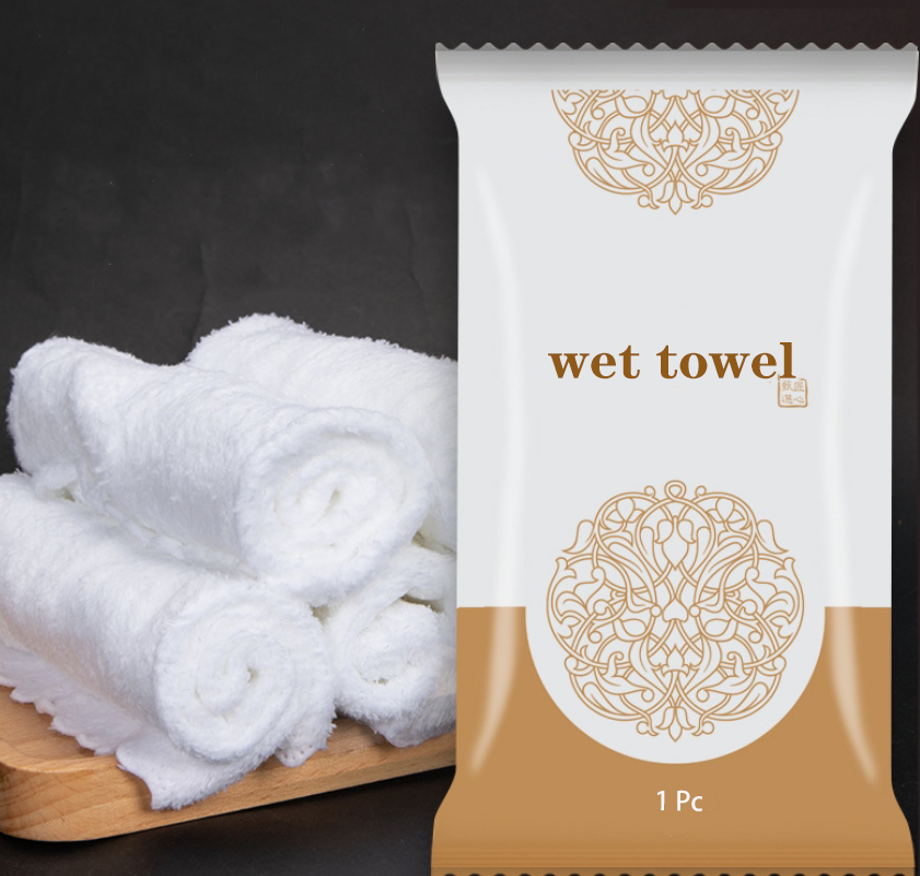 Extra thick rolled wet towels Individually wrapped Alcohol-free Fragrance-free Customized packaging available